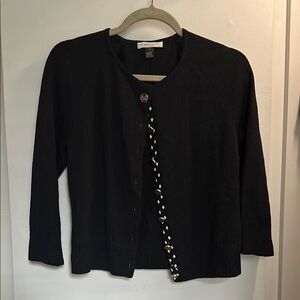 St. John Sport Black Button-Up Women's Cardigan